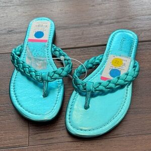Abound Woman’s Metallic Fabric Aqua Braided Sandals